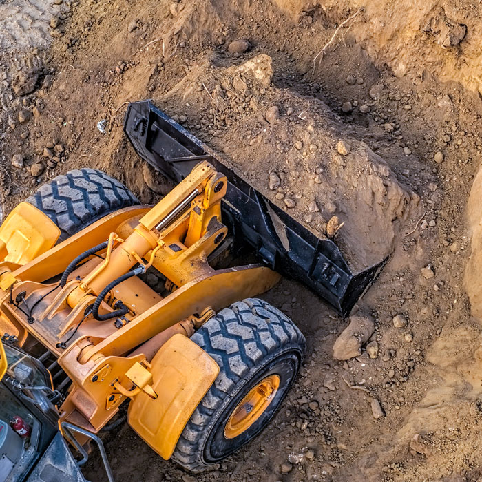 excavator removing dirt