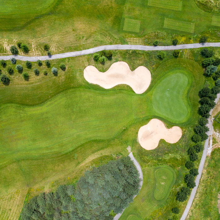 aerial view of golf course