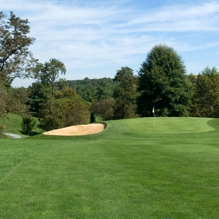 golf course with sand trap