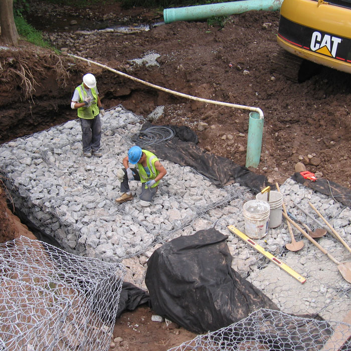 men working on construction site