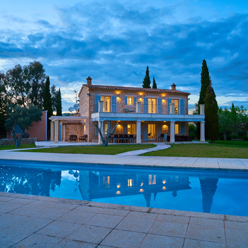 home and swimming pool