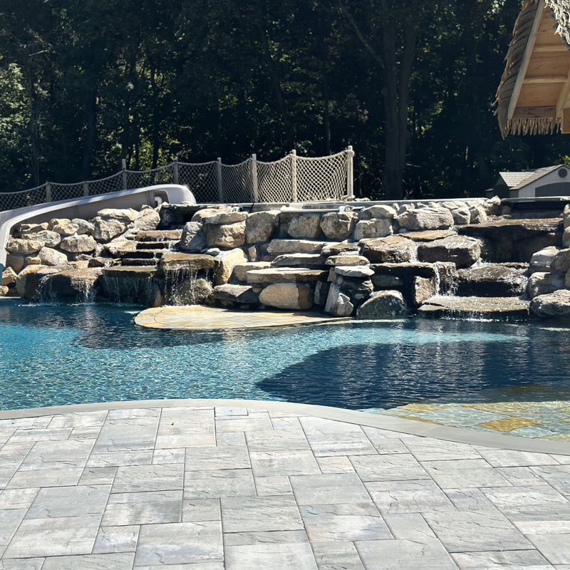 swimming pool with stone work